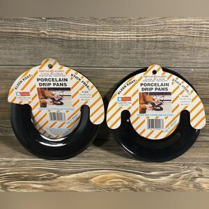Kleen Koat Heavy Duty Porcelain Drip Bowls Style   (set Of 2in Black)